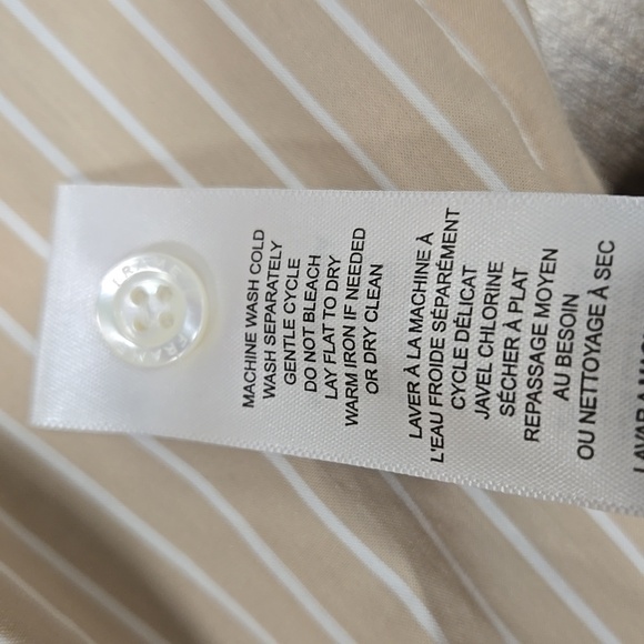 FRAME-Striped Cropped Wide Sleeve Button-Up Shirt-Size Small - Picture 15 of 17